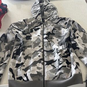 Coach Gray and Black Lightweight Camo Jacket